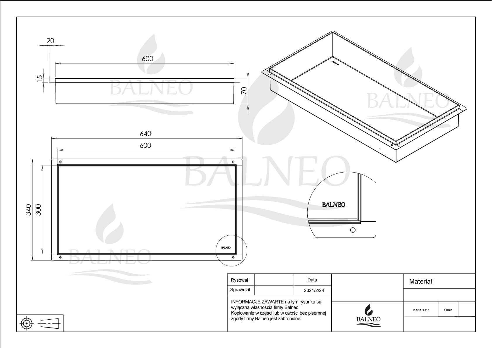Wall-Box NO Rim Nicho de Ducha de Pared Nicho de Ducha de Acero Inoxidable 60x30x7cm, Impermeable, Nicho para Utensilios de Baño, Wall-Box NO Rim, Debajo de los Azulejos