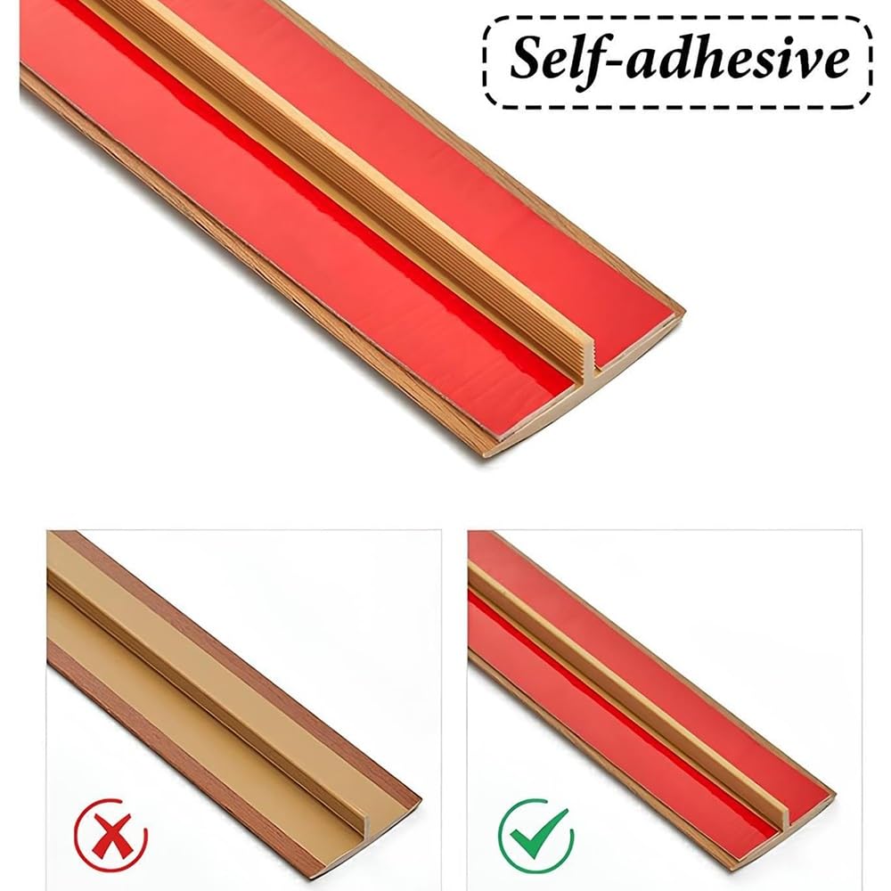 Bande De Transition De Sol En PVC, Barre De Seuil De Sol En Forme De T, Bande De Séparation Plate En Bois Pour Carrelage, Bandes De Connexion D'espacement De Sol(Black walnut,3PCS-L 90cm/36inch)