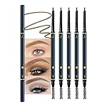 FeiCuiYun 5 Pcs Eyebrow Pencils for Women, Waterproof Professional Makeup Micro Brow Pencil, Coffee Brow Kit with Eyebrow Brush, Ultra-Fine Mechanical Pencil, Vegan&Cruelty-Free (C03Coffee)