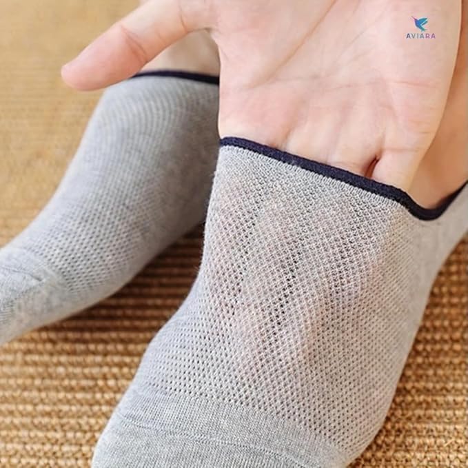 AVIARA™ Ankle Length Socks For Men And Women Free Size | Made With Cotton Breathable, Anti Odour & Moisture Absorbent Blend Cotton | Pack of 6 Pair 3