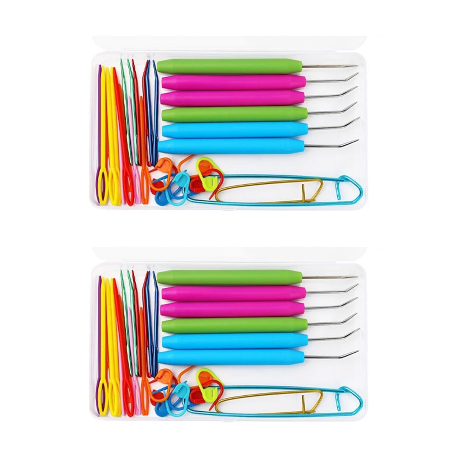 Hsioluted 2 Set Crochet Kits Stitching Markers Stitching Holder Knitting Starter Kits Knitting Tool Set Markers
