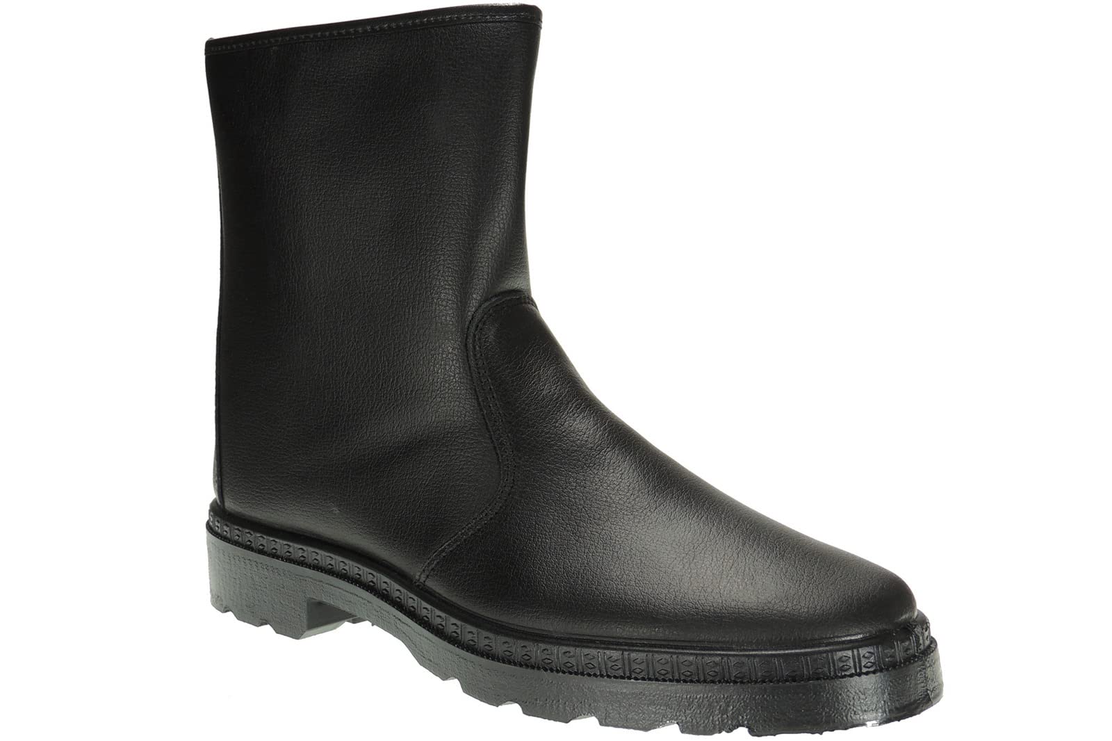 Calzados Romero POSTIGO | Bota Para Trabajos De Granja y Ganadería. En Piel Para Hombre. Caña De Media Altura y Cremallera. Negro talla 40
