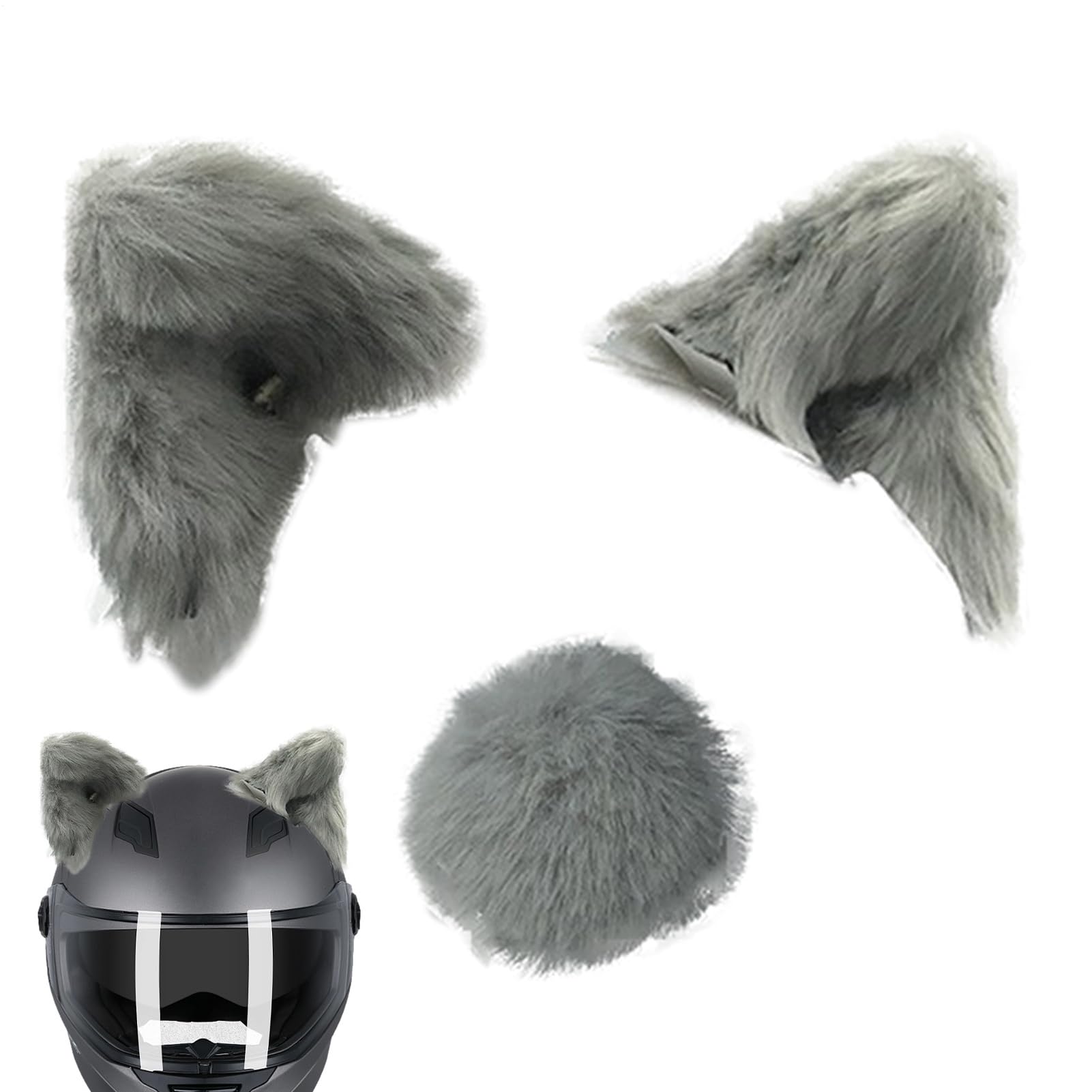 Set di gatto casco 3D - Coppia riutilizzabile | Kitty orecchio adesivo moto accessorio quadrante | Bicycle Motorcycle Smooth superfici arredamento casco, copre