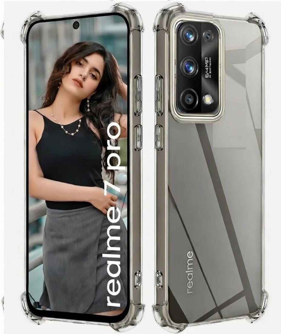 Newlike Silicone Back Cover for Realme 7 Pro - Clear - Image 1