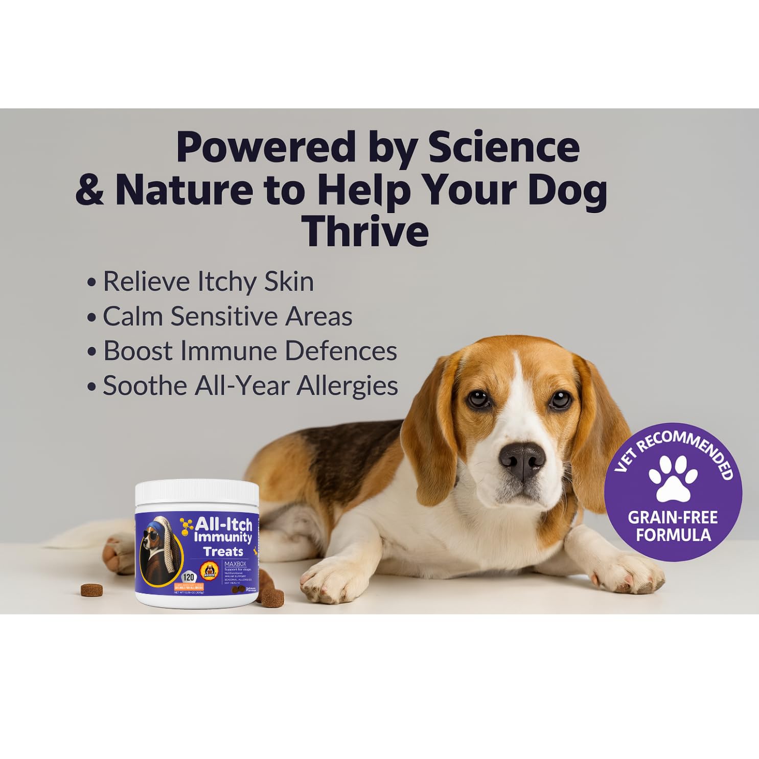 Itchy Dog Skin Relief & Immunity Treats, Powerful Dog Itchy Skin Relief for Itchy Skin Licking, Scratching, Soothe Itchy Paws - Image 2