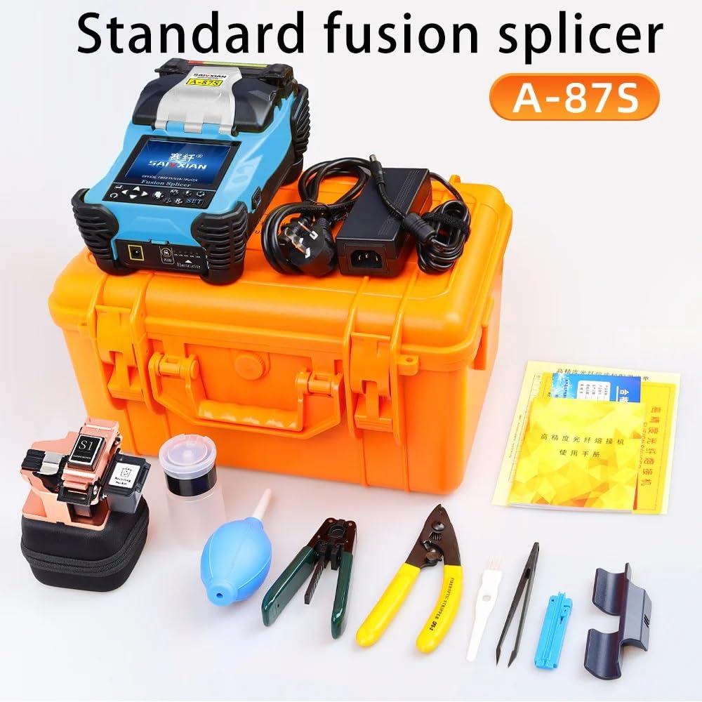 Épisseuse automatique de fusion de fibre optique avec écran de 8,9 cm, machine d'épissure de soudure à fibre optique pour connexion à froid et épissure de câble métallique d'isolation