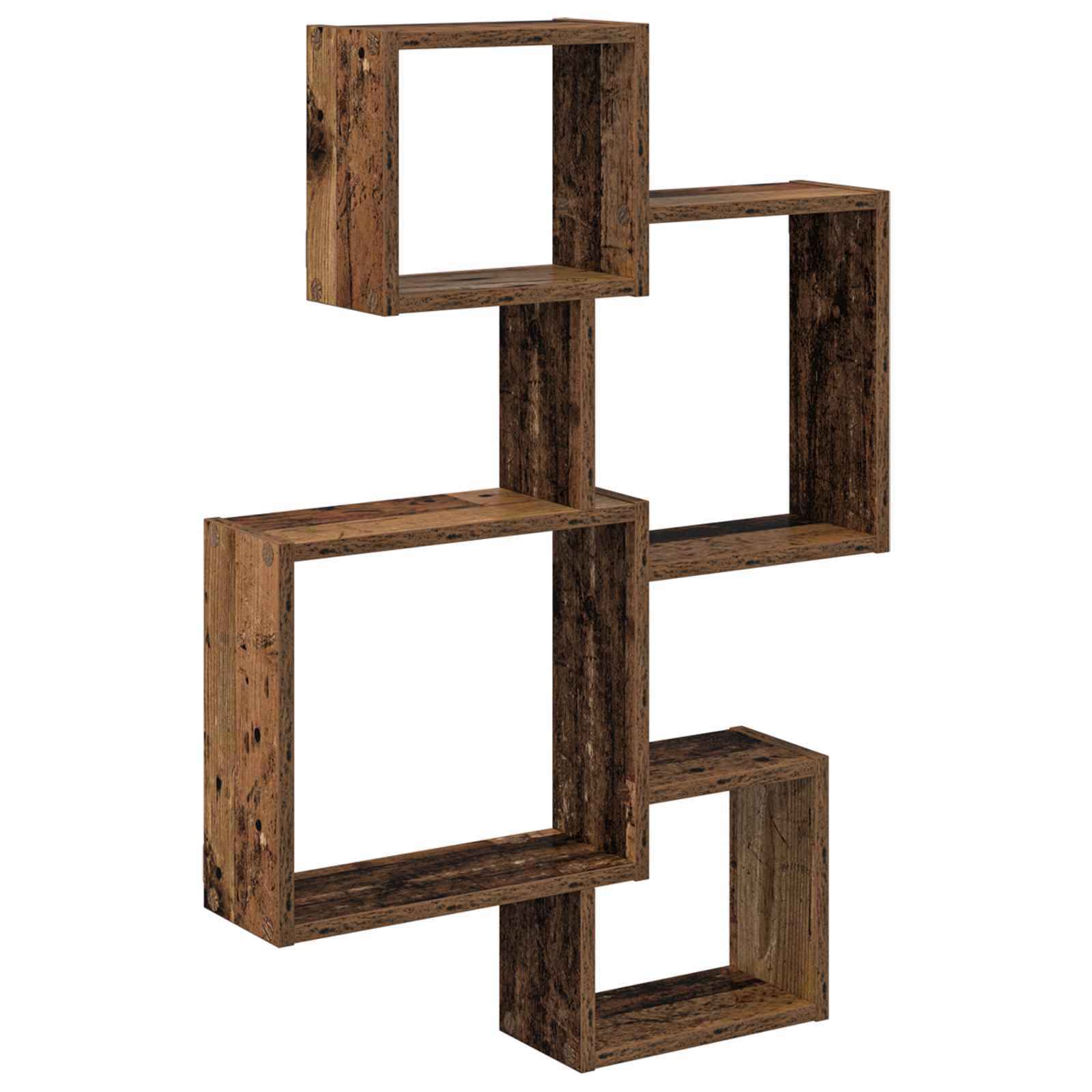 Cubes modulaires en bois marron 64 cm étagères murales robustes de rangement