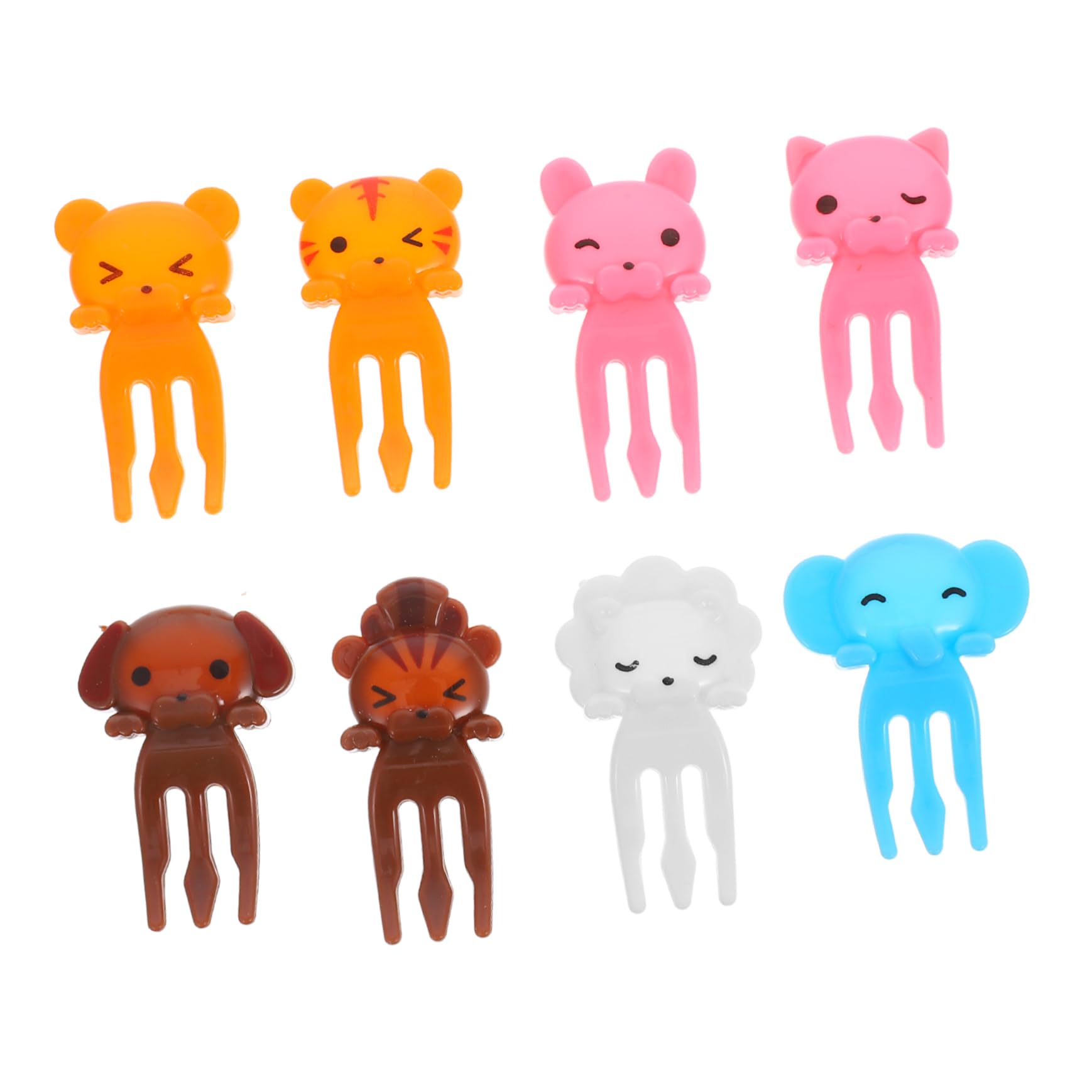 HOLIDYOYO Animal Fruit Forks 8 Pieces Plastic Boys and Girls Forks Cartoon Design for Lunch Boxes