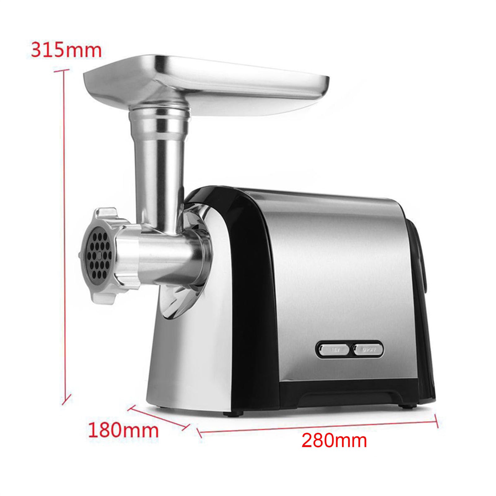 Picadora de Carne Eléctrica de Acero Inoxidable de 3200W, con Accesorio para Embutir Salchichas para Alimentos para Bebés y Uso Multifuncional en la Cocina