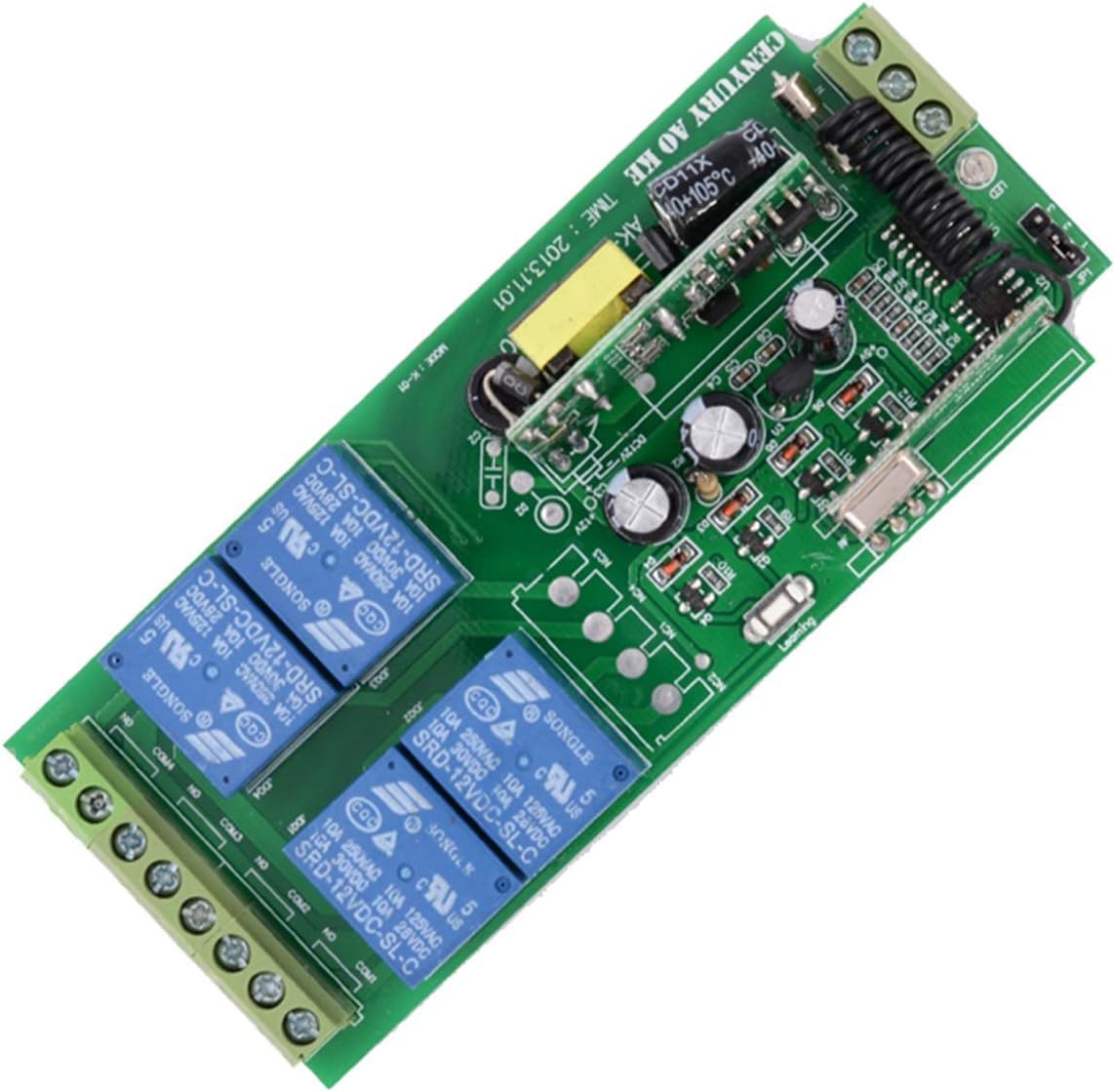 Smart Home AC85 V ~ 250 V 220 V 230 V 4 canales Interruptor remoto inalámbrico interruptor relé salida de voltaje módulo receptor interruptor inalámbrico y transmisor de 4 unidades