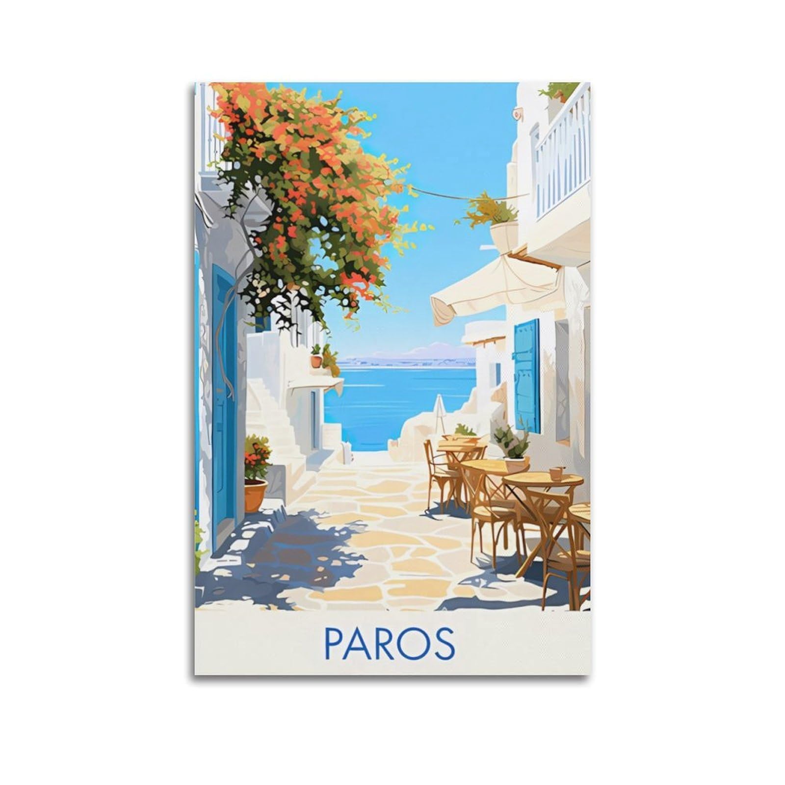 EZMLFA DIY Diamond Painting,Paros Greece 5D Diamond Art DIY Cross Stitch Crystal Rhinestone Embroidery Pictures Craft for Home Wall 50x60cm