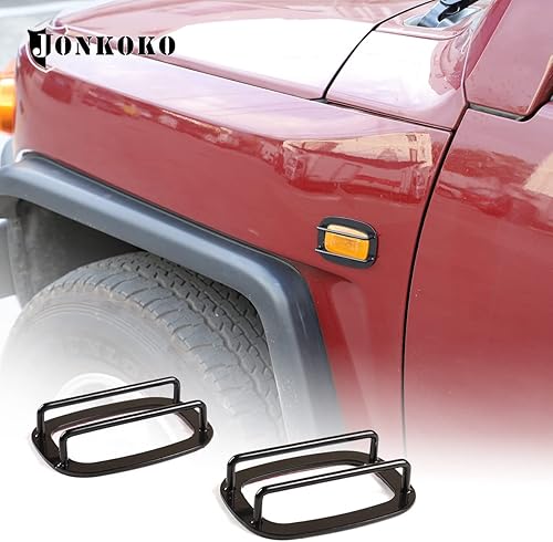 YIWANG Cubierta de luz de giro exterior de aleación de aluminio para Toyota FJ Cruiser 2007-2021 protectores de luz (cubierta para faros delanteros