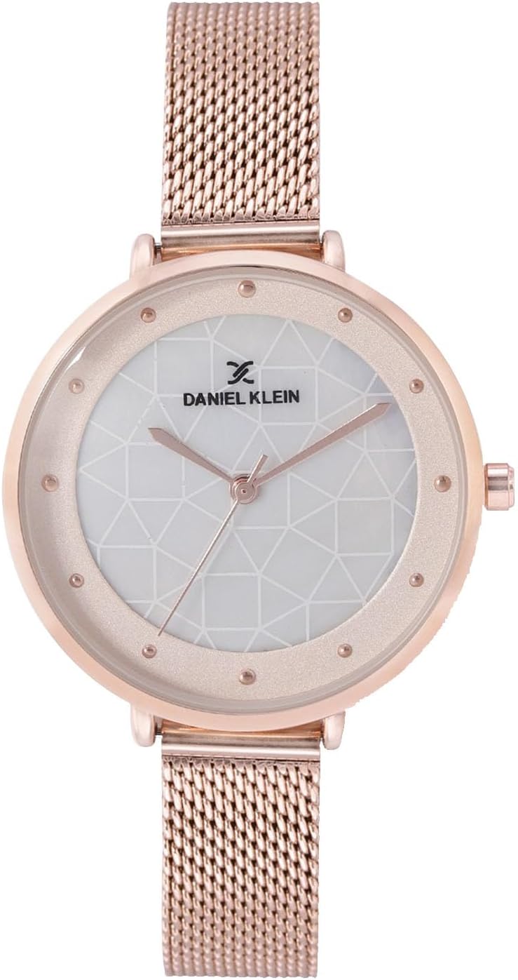 Metal Analog Rose Gold Dial Women's Watch-Dk11540-3