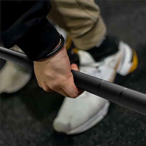 Miniatura 7 de Mikolo Barra olímpica de 7 pies, barra para levantamiento de pesas y levantamiento de pesas de 45 libras, barra olímpica para capacidad de 1500