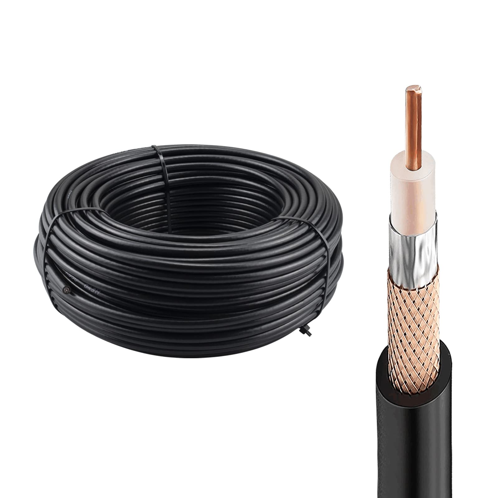 RG58 Koaxialkabel 50 Meter verlustarm 50 Ohm RG58 RF Koaxialkabel Antennenverlängerung RG58 Koaxialkabel für SMA UHF F Typ N BNC TNC Stecker WiFi Router Signal Booster Verstärker