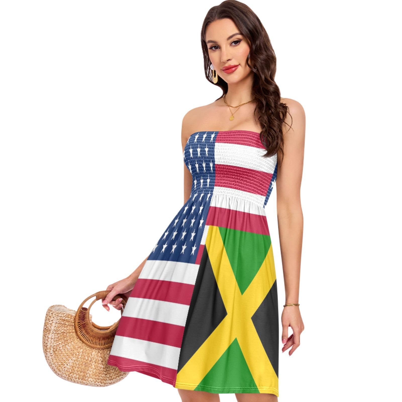 Robe d'été décontractée extensible confortable GuoChe drapeau USA - 8
