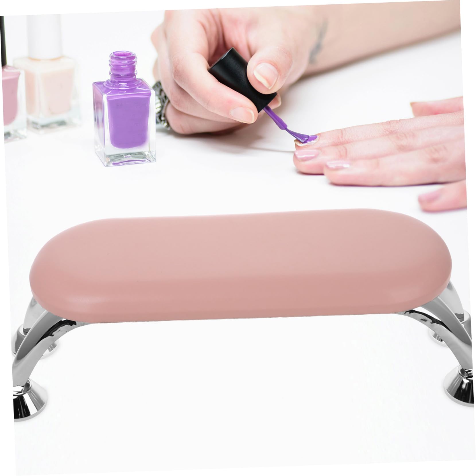 Healeved Poggiamani per Unghie in Pu, Supporto Compatto e Portatile, Facile da Pulire, per Salone Manicure Art | Supporto per Nail Art, Design Pratico e Portatile, Uso Domestico Personale