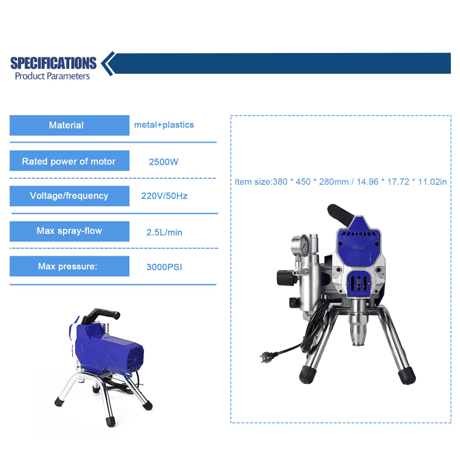Farbspritzgerät Professionelles Hochdruck-Airless-Spritzgerät Elektrisches Hochleistungs-Lackierwerkzeug