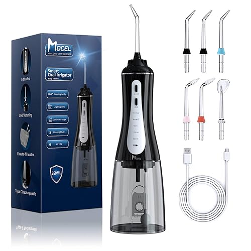Water Dental Flosser Oral Irrigator with 5 Modes, 350ml Cordless