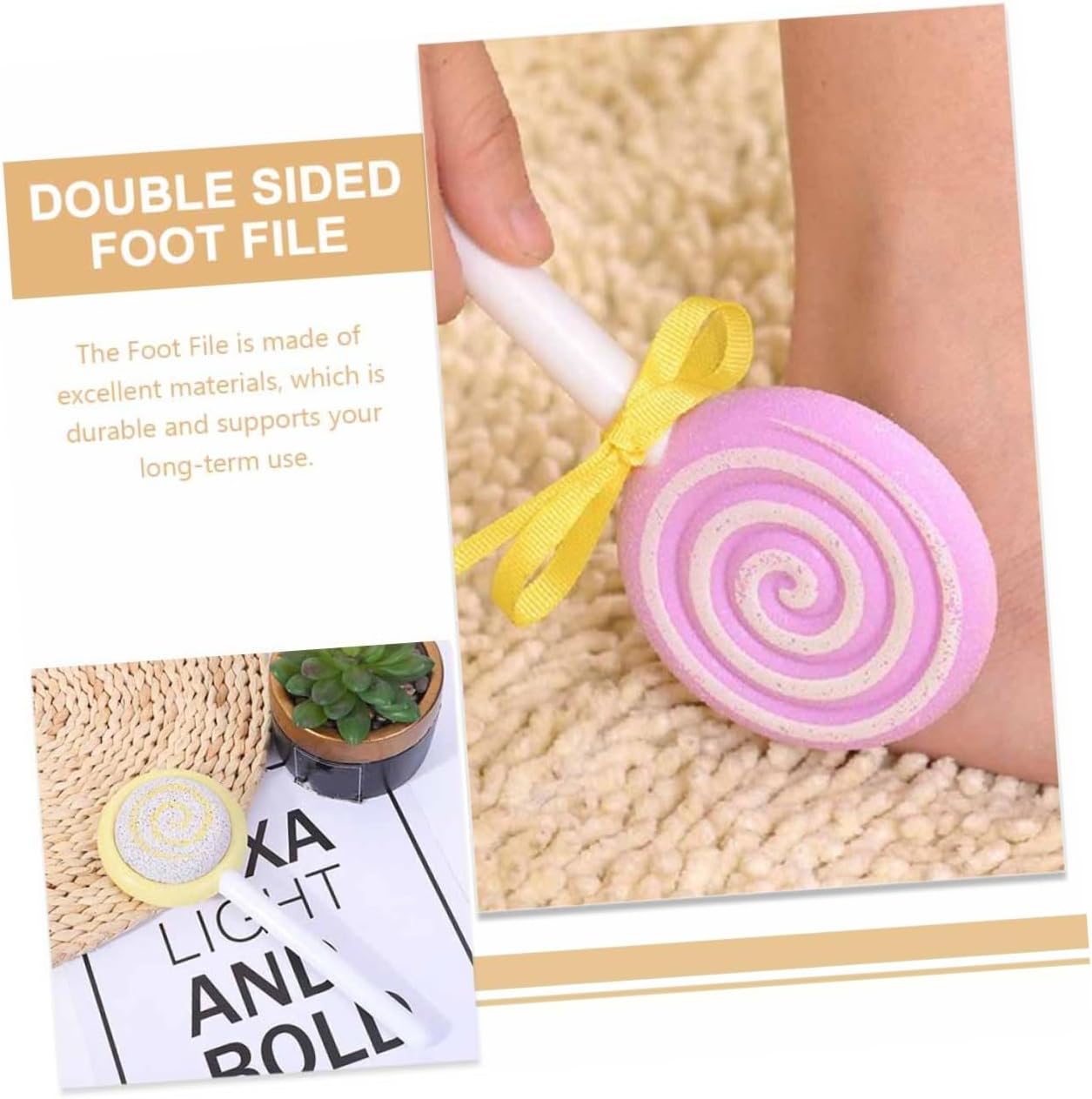 KALLORY 4Pcs Double Sided Feet File Calluses Remover Pedicure Foot Pumice Tool for Dead Skin Exfoliation at Home or Travel