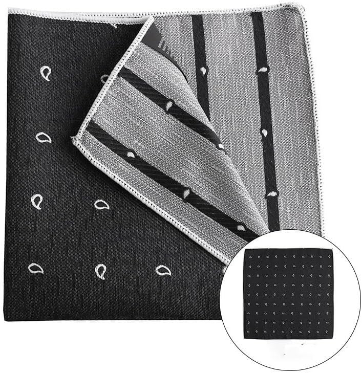 Men's British Retro Striped Polyester Silk Pocket Square Wedding Suit Shirt Handkerchief