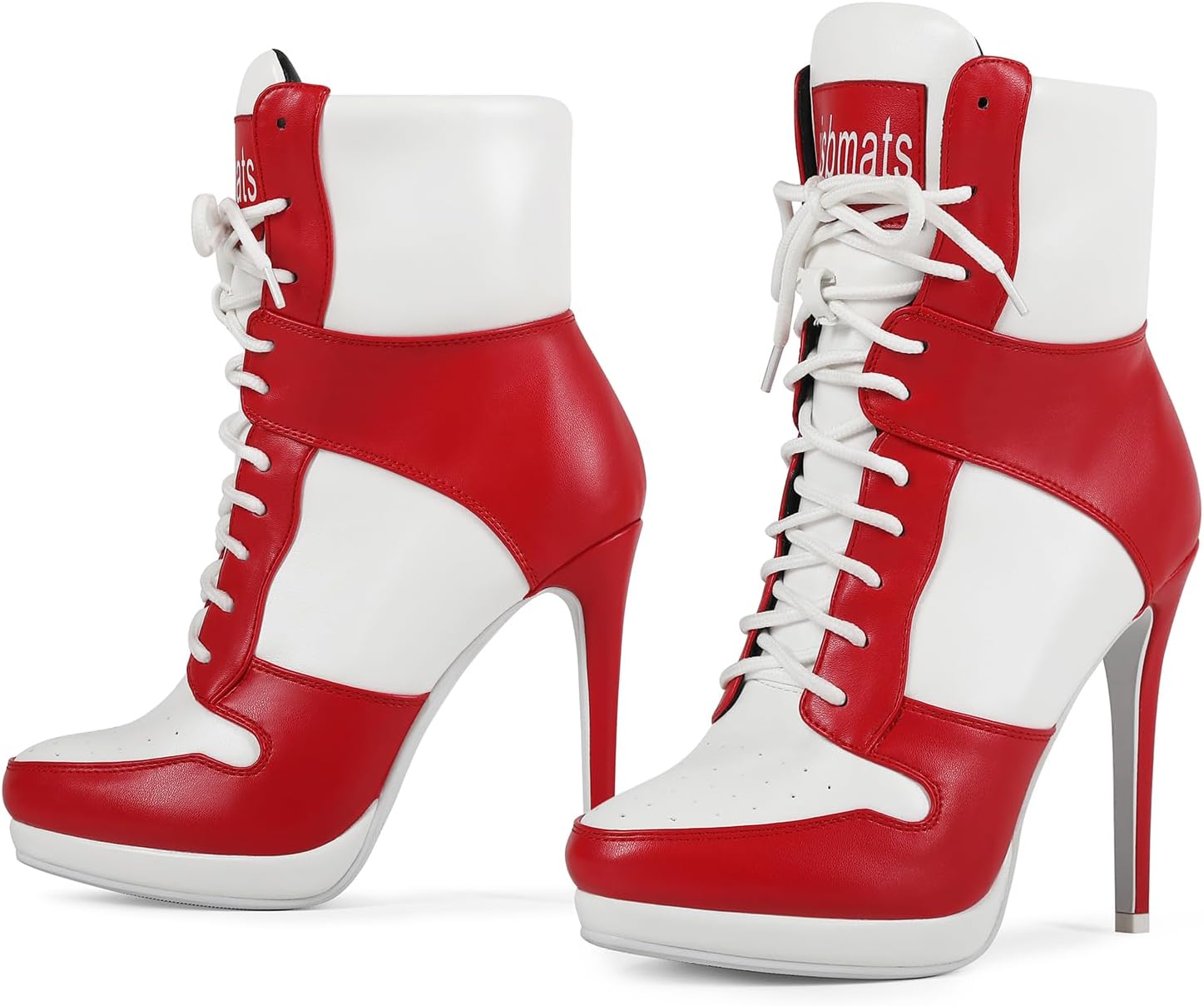 Women's Round Toe Stiletto High Heel Lace Up Clubwear Novelty Cross-Tied Ankle Boots - Image 6