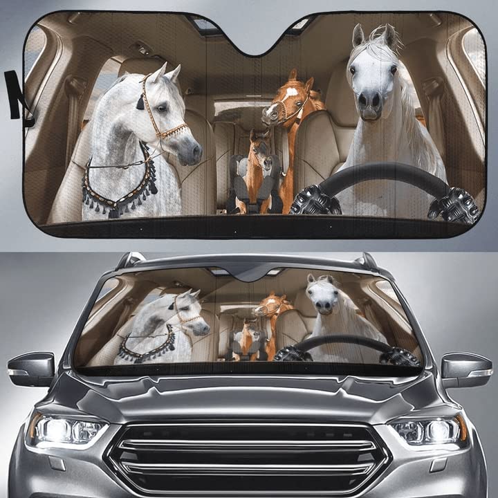 Pare-soleil voiture chevaux drôles pour protéger l'habitacle en vacances d'été