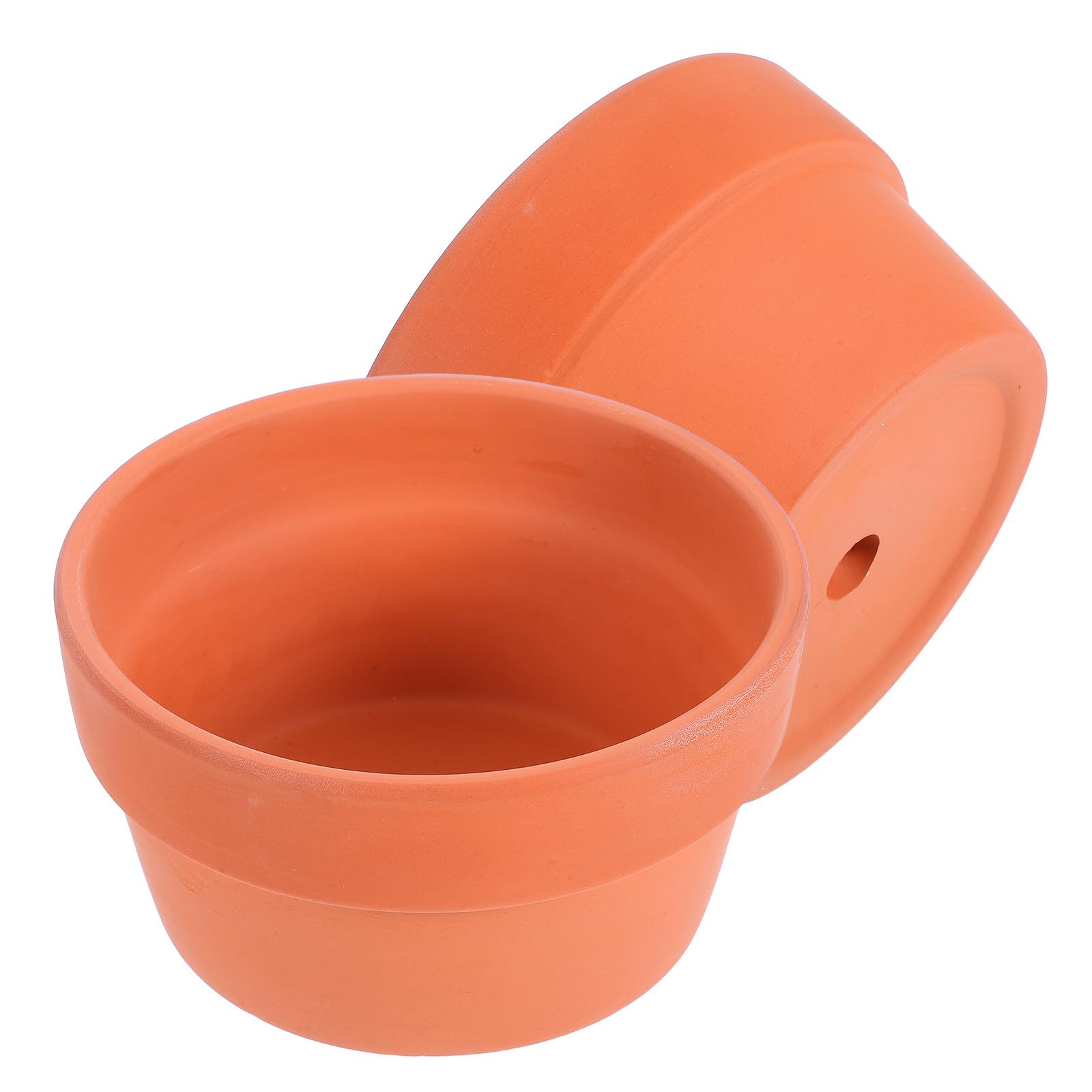 COHEALI 2pcs Terracotta Shallow Planter Pots with Drainage Hole for Succulents and Indoor Cactus, Small Clay Flower Pots 12.5cm, Suitable for Garden and Bonsai Plant Containers