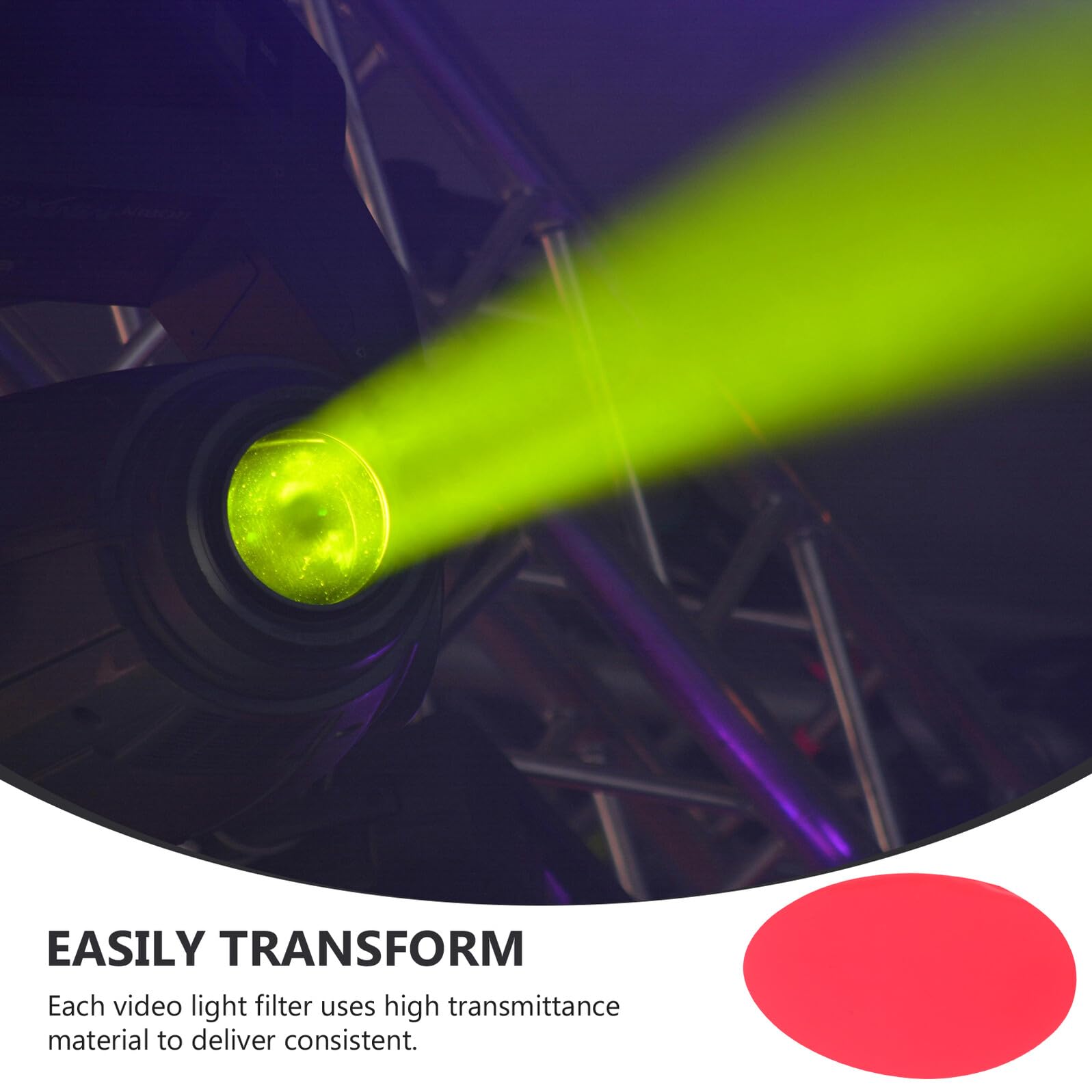 SHINEOFI Lot de 20 Autocollants Film Coloré Translucide Rouge 50 MM Filtres à Gel Ronds pour Éclairage LED Diffuseur Chaud pour Lampes et Projecteurs D’Ambiance Maison et Studio