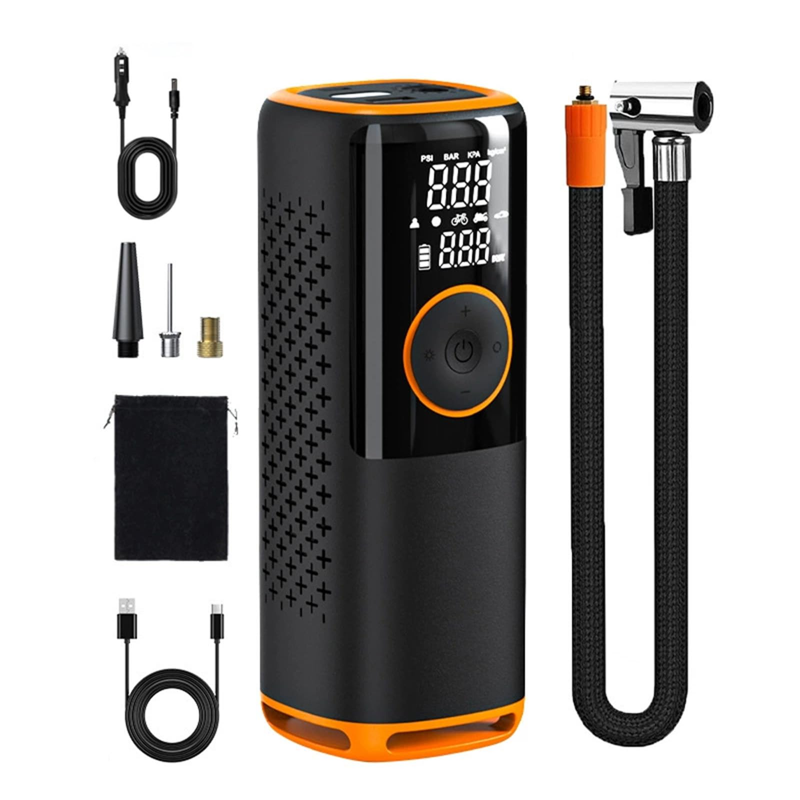 Hsioluted Light Car Air Compressor Air Pumps Electric Tire Inflator Pumps For Motorcycle Bicycles Tire Inflator Cordless Compressor For Car Tires