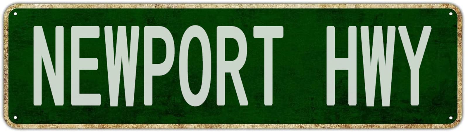 Newport HWY Retro Tin Signs Aluminum Metal Plaque Porch Decor Home Kitchen Bathroom Club Wall Yard Coffee Funny Decor 4x16 Inch