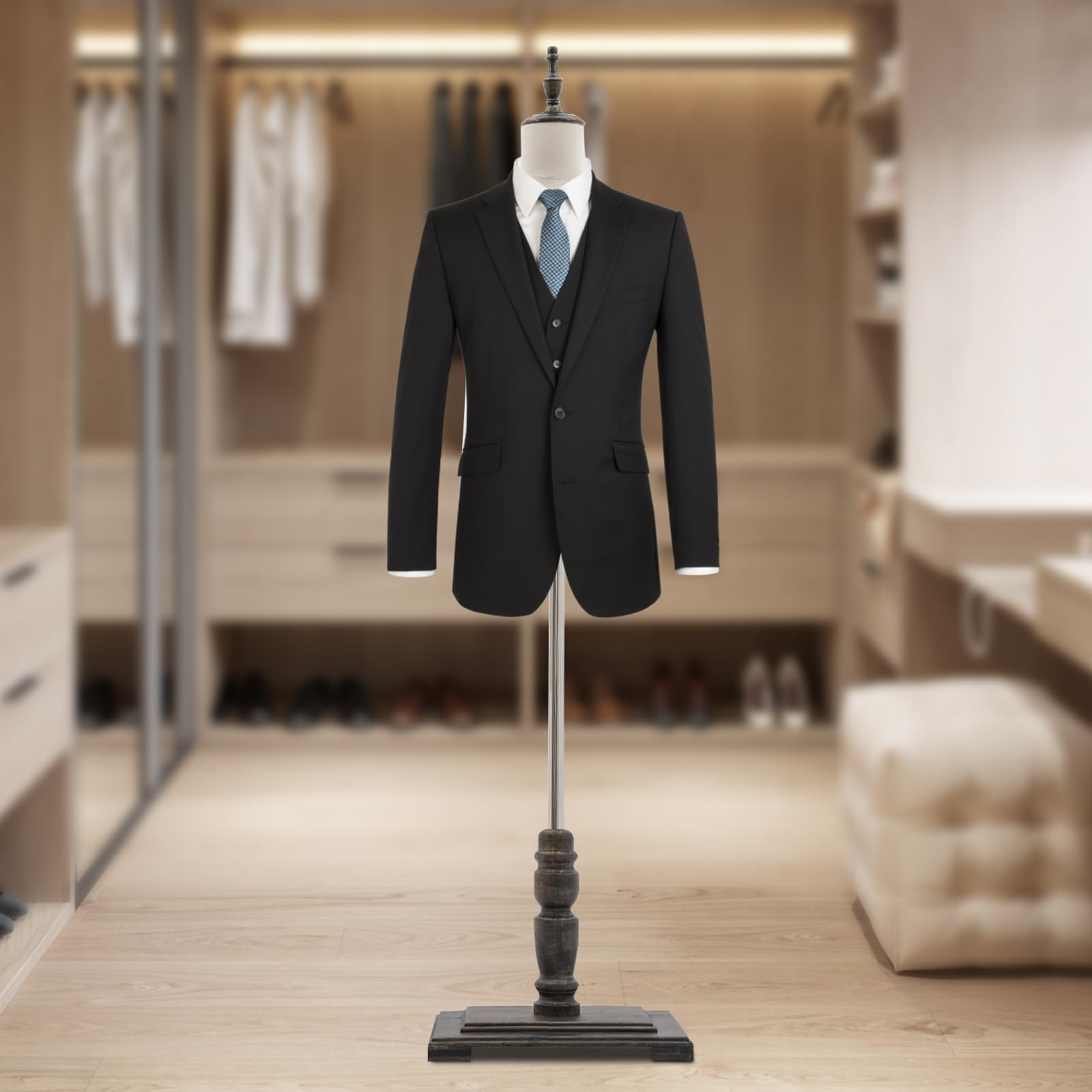 Modelo de maniquí masculino con soporte, modelo de media longitud, forma de maniquí para tienda de ropa, escaparate de 150-180 cm, con extraíble (lino grueso, 150-180 cm)
