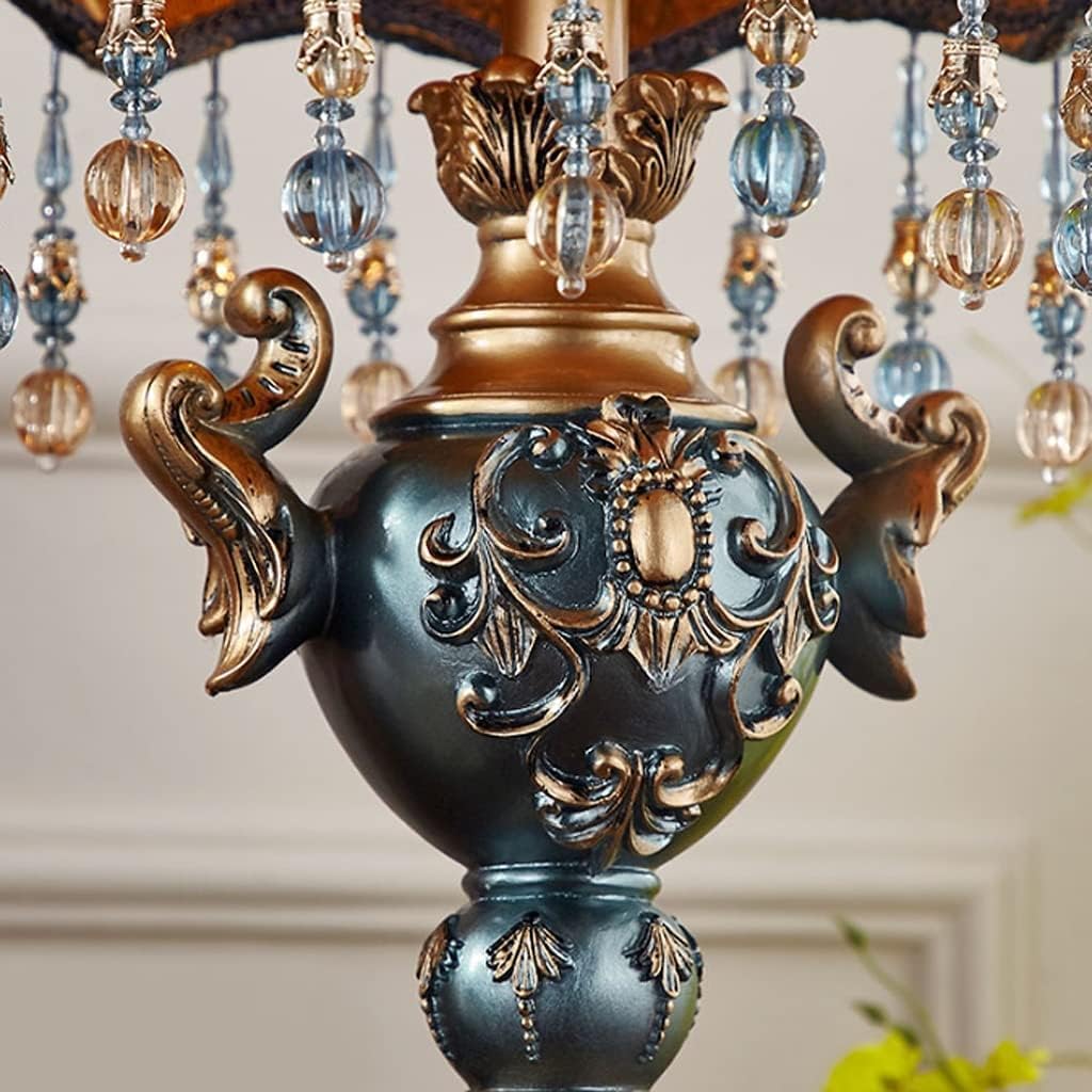 Lampa Stołowa Lampa Stołowa Z Żywicy Lampka Nocna Handwork Tkaniny Abażur Tassel Biurko Włącznik Światła Biurkowa Do Domowego(30cm*55cm)
