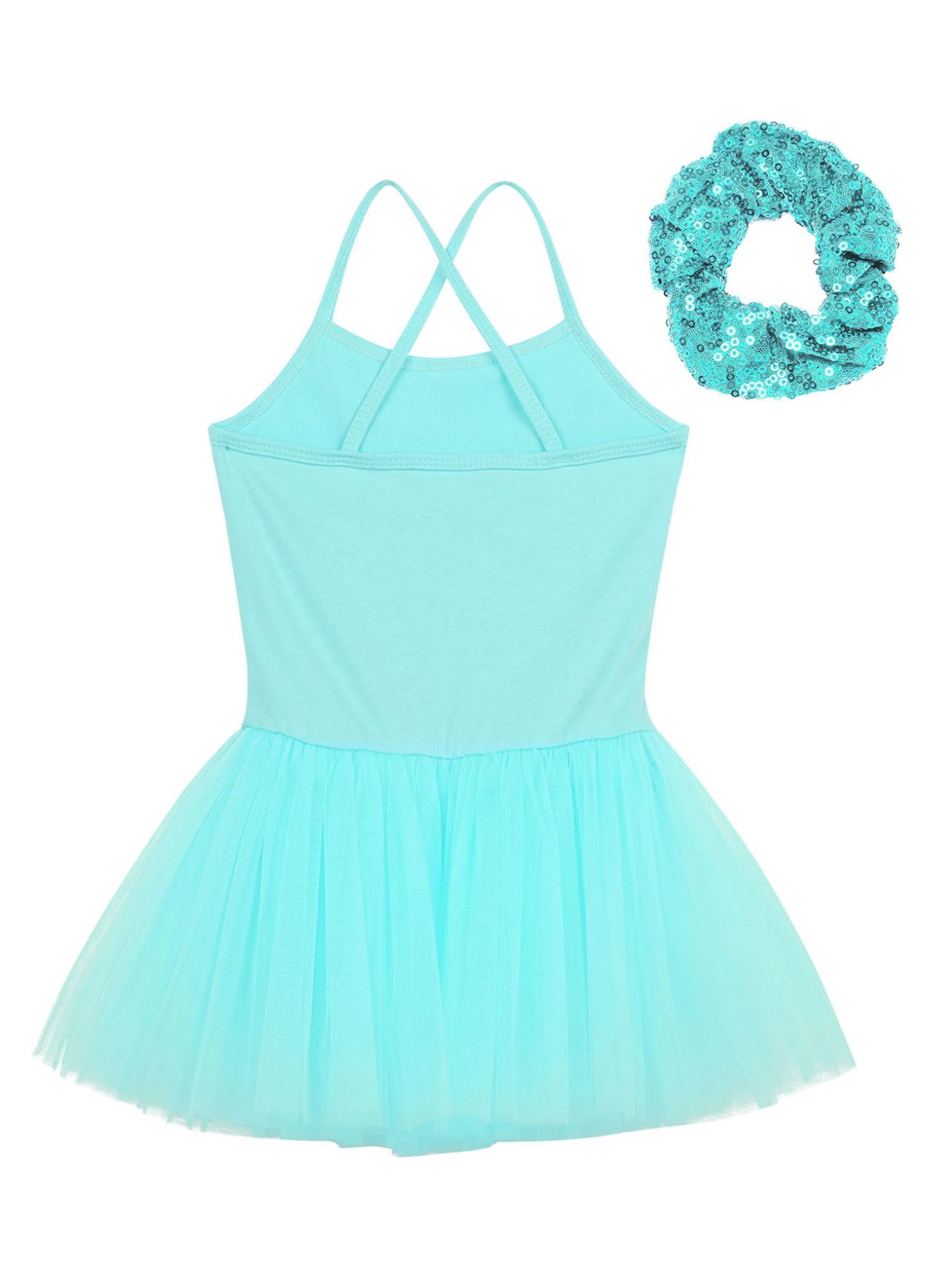 Oyolan Vestido de Danza Ballet Niña Princesa Vestido Tutu Lentejuelas Espalda Cruzada Traje Ropa de Baile Maillot Monos de Danza Clásica Traje de Bailarina — view 4
