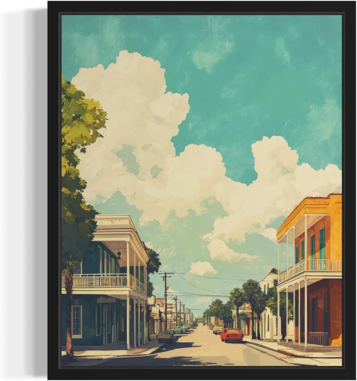 Louisiana French Quarter Wall Art Print Poster, State Painting Photo Artwork Wall Decor Nature Landscape Bedroom Bathroom Living Room 165B (Louisiana French Quarter, 24 x 36 inches, Unframed)