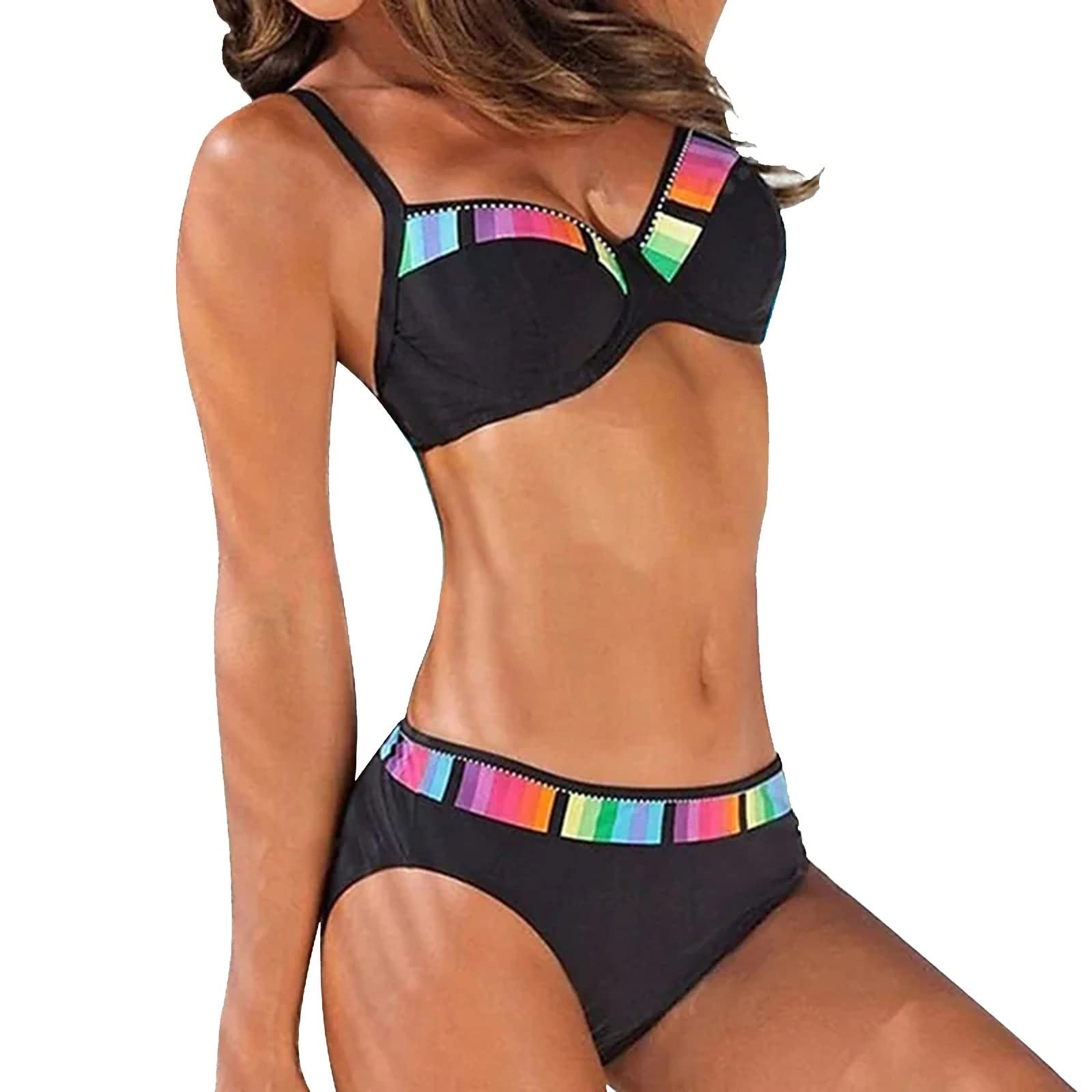 Genérico Bikinis Mujer Push Up Sexy Traje de Baño de Dos Piezas Bañadores Natacion Conjunto de Bañador Bañador Pantalon Mujer Bañador Push Up