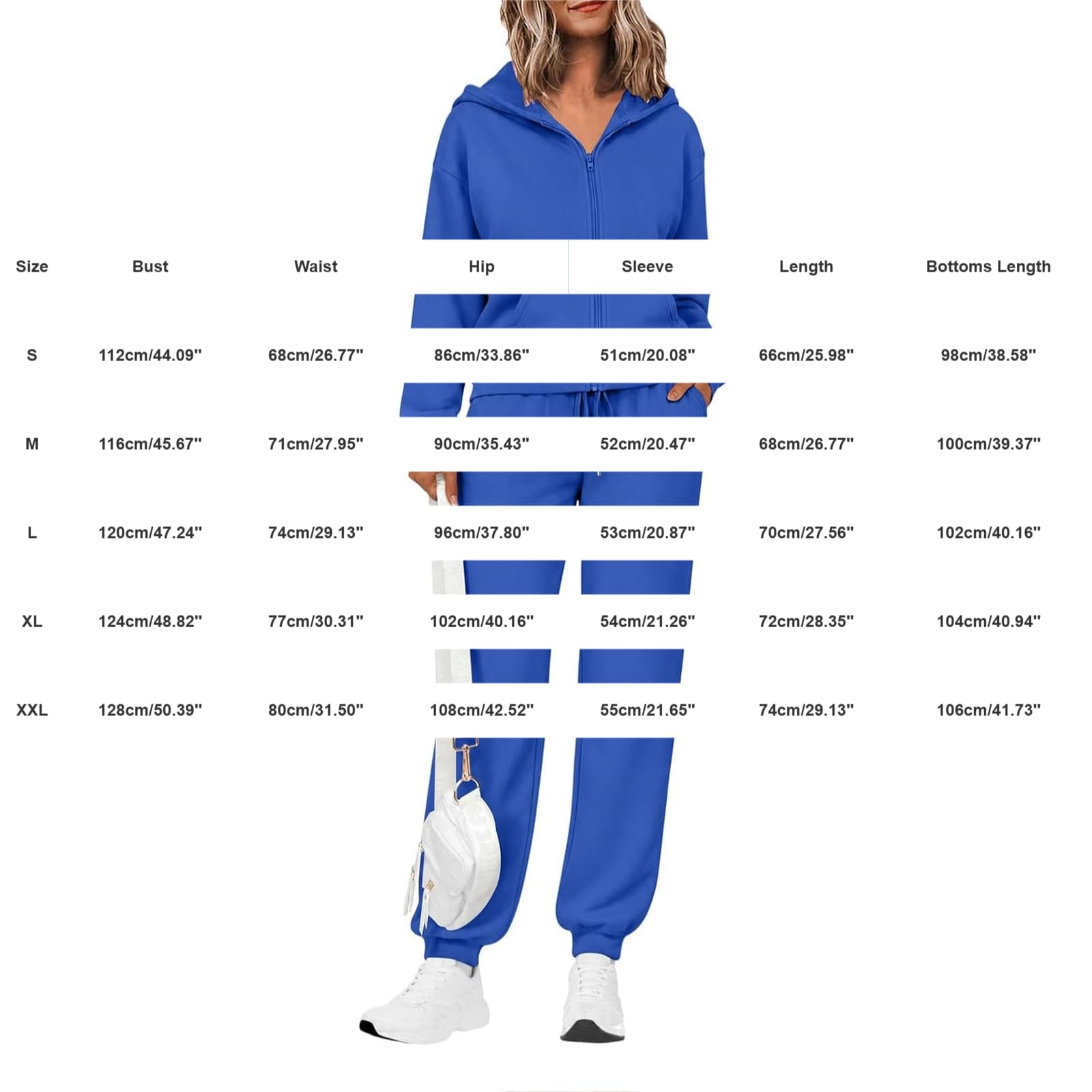 Ensemble de jogging pour femme avec capuche - Survêtement de sport en coton | Sweat à capuche décontracté avec fermeture éclair, veste à capuche, couleur unie, pantalon de survêtement, coupe classique