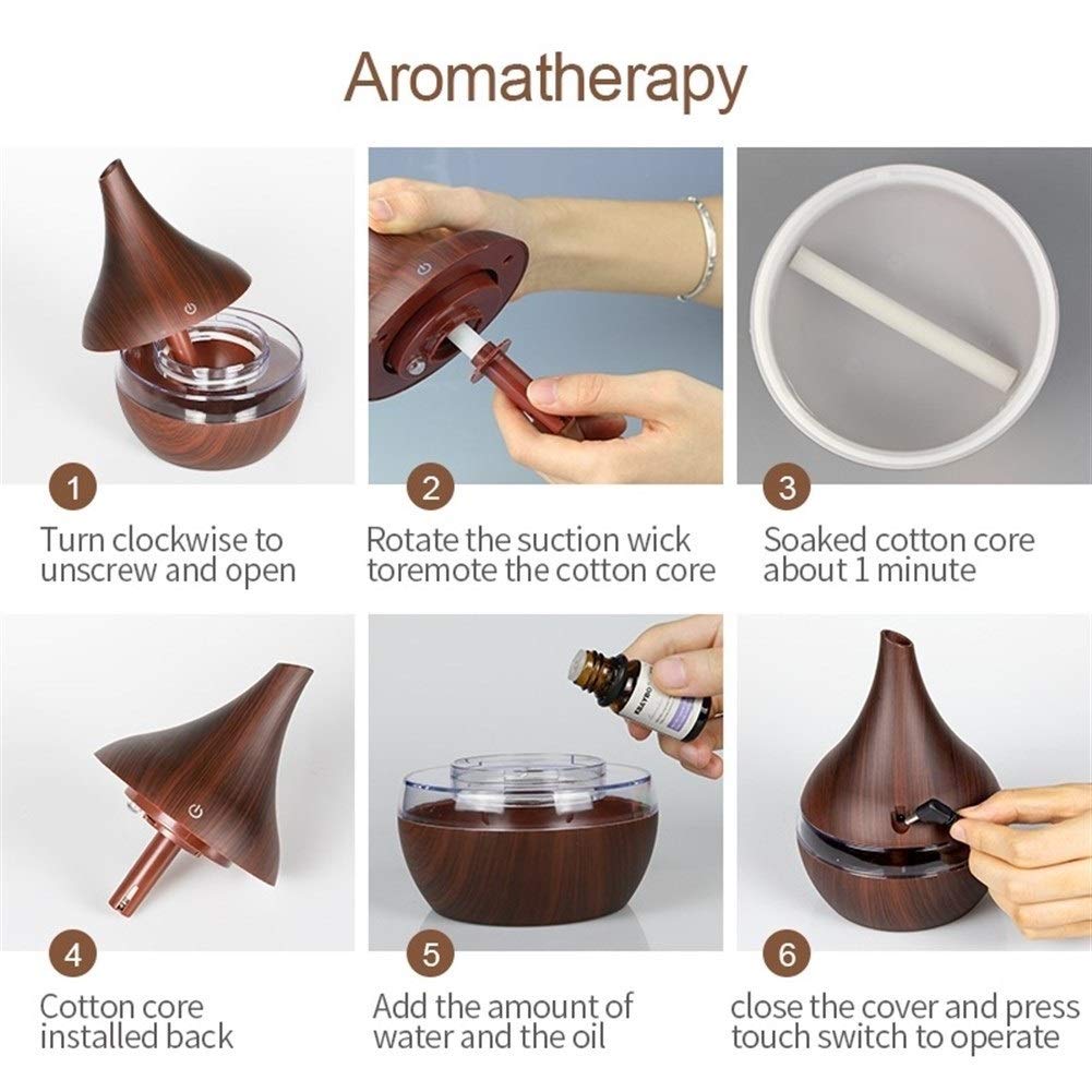 Aromaterapia Dyfuzor powietrza Ultradźwiękowy Nawilżacz powietrza Strona główna Mut Nawilżań Bydel Desk Oil Oil Aromaterapy Machine Mini Nawilżacz(Bruin)