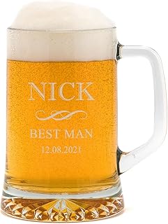 Engraved Best Man Tankard/Groomsman Tankard/Personalised Wedding Tankard Pint Glass/Personalised Groomsmen Gifts/Engraved Best Man Gift
