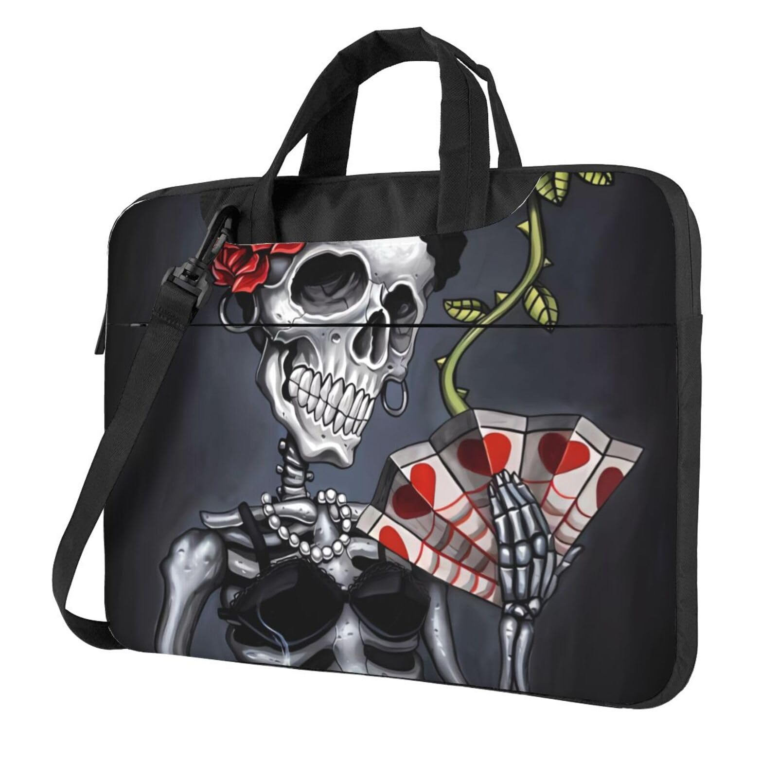 Custodia per computer portatile con stampa di ragazza di bellezza gotica, graziosa borsa per computer da uomo e donna, antiurto, design multi-tasca per lavoro/viaggi,