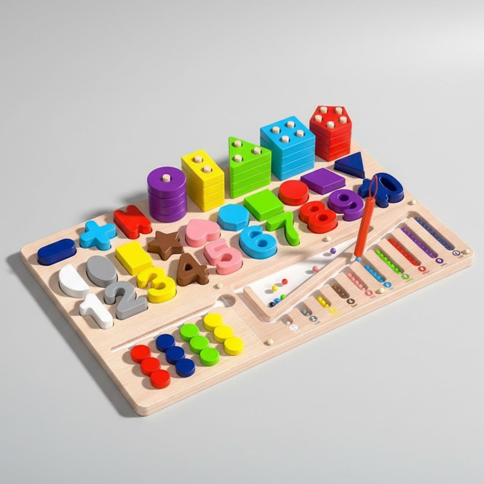 Tablero Actividas Educativo Multifuncional Tablero Aprendizaje Temprano con Piezas Resistente para Preescolar