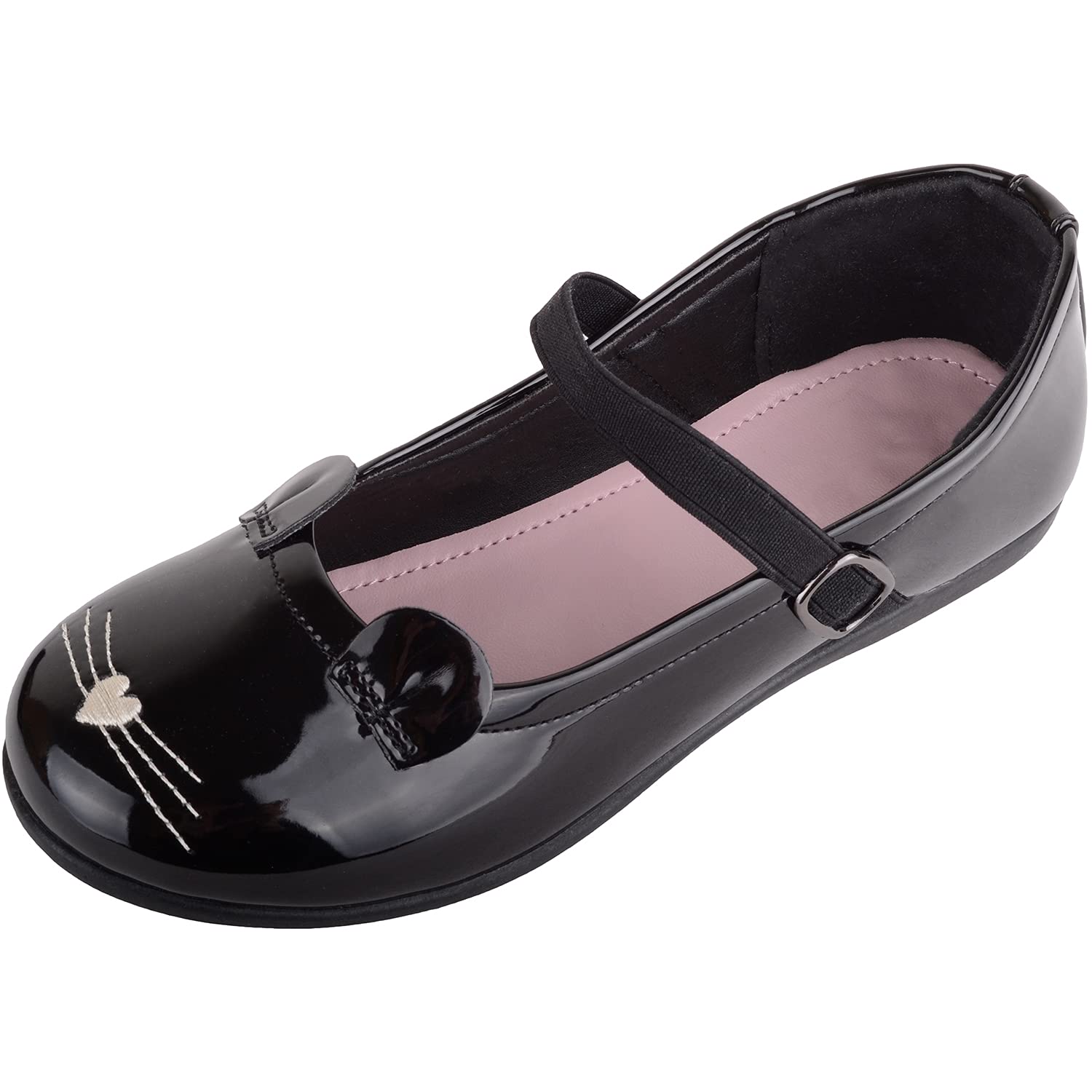 ABSOLUTE FOOTWEAR Zapatos escolares formales de piel sintética con diseño de ratón
