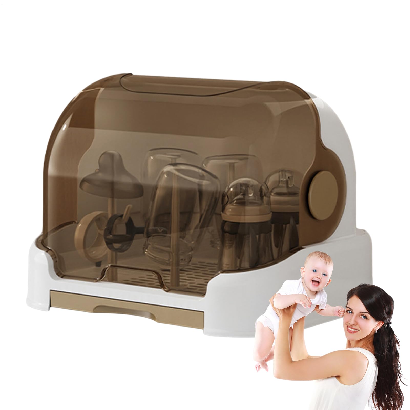 Égouttoir à biberons pour bébé, support de séchage pour biberons peu encombrant,Séchoir à bouteilles anti-poussière | Support de comptoir Durable pour bouteilles, tétines, tasses, bonne Protection d'é