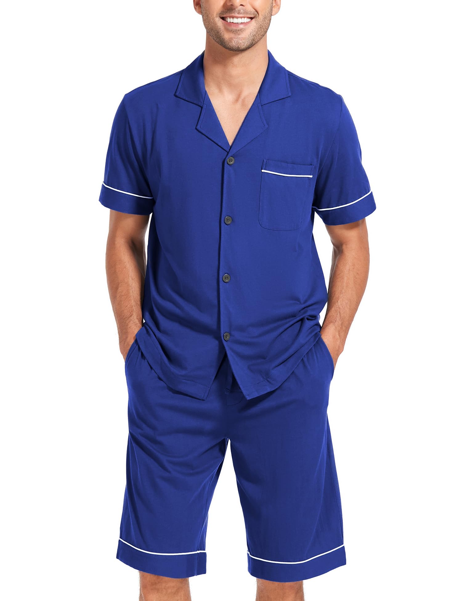 COLORFULLEAF Short Sleeve Cotton Pajama Set