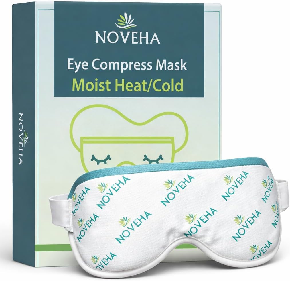 NOVEHA Ultra Warm Compress Eye Mask | Moist Hot Technology for Sensitive Dry Eyes- Microwave Activated - Relieves Stye or Pink Eye- Heat Water Procedure for Irritated Eyes and Eyelid Bumps