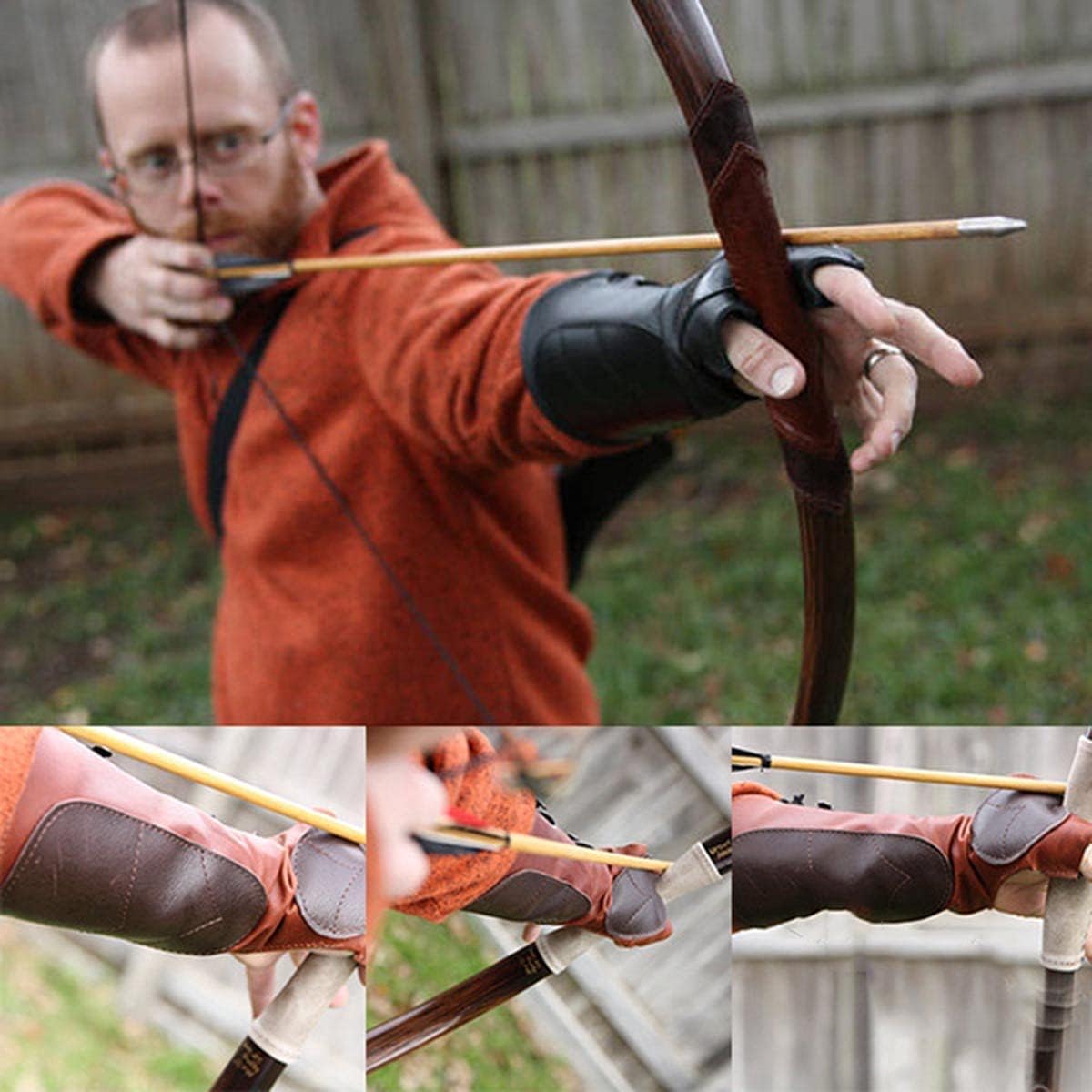 Adjustable Lace-up Armguards Medieval Cosplay Costumes Archery Armor Wide Cuffs Bracers Steampunk Gloves Men Renaissance Warrior Knights Templar Leather Gauntlet Wristband