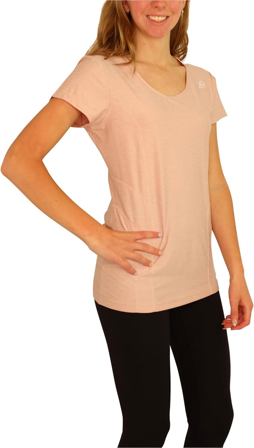 Reebok Womens Reversed Marled Basic T-Shirt - Image 2
