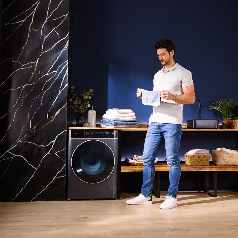 Cecotec Pralka 9 kg Front Bolero Load DressCode 9900 Inverter FullColor Ice Blue A. Wykończenie niebieskie 1400 obr./min, ekran 10.3", 11 programów, falownik, SteamMax, klasa A