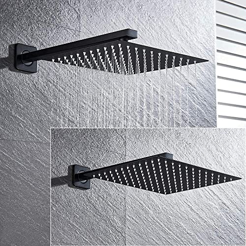 Robinet de douche numérique noir mat anti-brûlure avec mitigeur cascade - 4