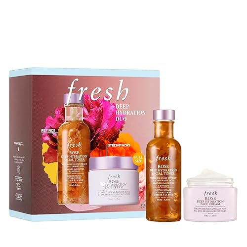 Deep Hydration Duo de Fresh para mujer 2 unidades de tóner facial de hidratación profunda de rosas de 3.3 onzas, crema facial de hidratación